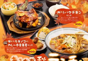 
			秋のとっておきランチ│旬！カキフライランチ…サックリ衣とプリプリジューシーな身。噛みしめれば、潮の香りと芳醇な味が口いっぱいに広がります。具だくさん手作りタルタルでどうぞ♪│天むすランチ…大きな天ぷらを乗せた贅沢天むす。香ばしい海苔と甘辛いタレがご飯によく合います。思いっきり頬張って！│薄切りサーロインステーキ重ランチ…やわらかサーロインを香ばしく炙ってご飯にオン！がっつり効いたにんにくで元気をチャージ！│生ハムカルボナーラリゾット丼ランチ…パスタで人気のカルボナーラをリゾットに。チーズとたまごの濃厚な味わいと、生ハムの旨味がやみつきになります。
│種類豊富なおかずを楽しめる幕の内ランチ│定番の味！かめやのおうどん！かめやランチ│人気ナンバーワン！日替わりランチ
			